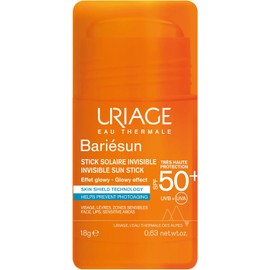 Uriage Stick Solar Invisible SPF50+ - Protección UVA/UVB de Alta Tolerancia - Con Astaxantina y Vitamina E - Efecto Glowy y Acabado Invisible - Ideal para Zonas Sensibles - Apto para Toda la Familia - Formato Nómada