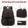 Lrenagao Cherry School Backpack for Girls, 3PCS Kids Teens Bookbag