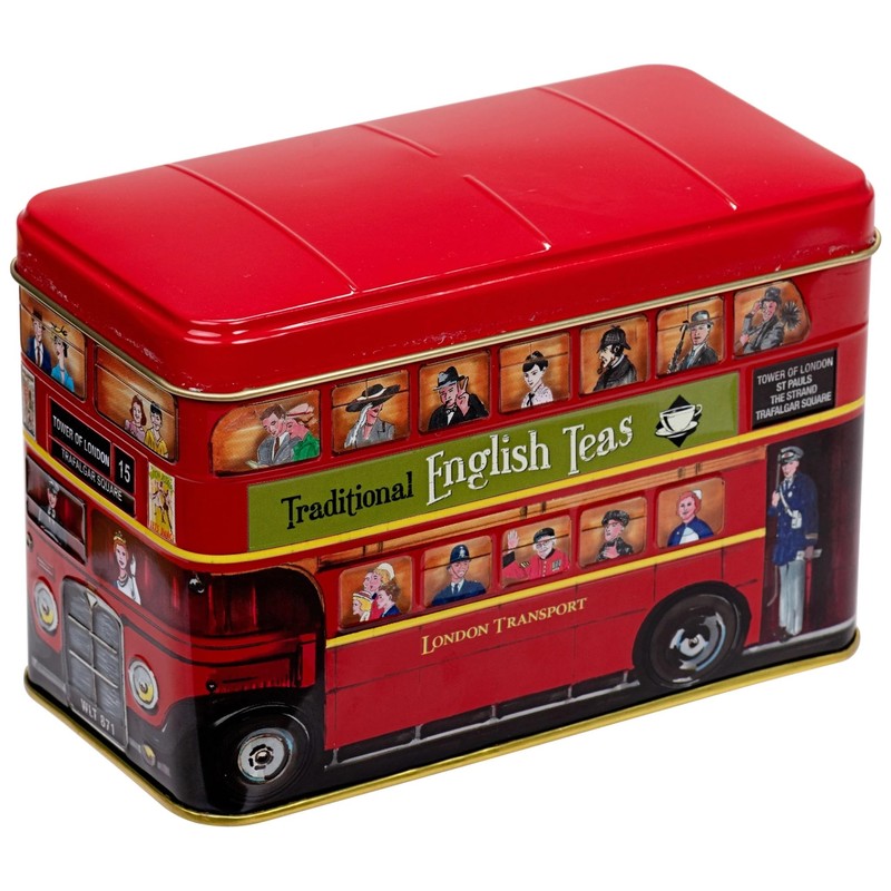 New English Teas London Bus Tea Tin with 25 English