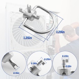 Hugexpen HVAC Tools, Locking Cap Key for Refrigerant Safety Caps, Universal Triple Use Multi Key for R410A and R22 Refrigerant Safety Caps Tamper Resistant (2 PCS)