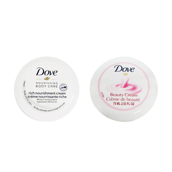Dove Cream Kit. Pink Beauty Cream & Intensive Nourishing Cream. 2.53 fl.oz each