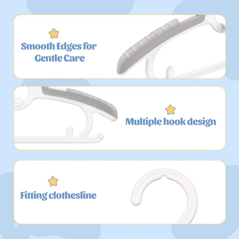 SIshynio 30 Pack Baby Hangers for Closet, Adjustable Space Saving