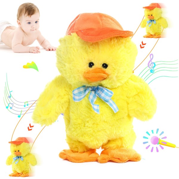 MIAODAM Baby Toys Duck Plush Crawling Tummy Time Toy Talking Toys Interactive Baby Toys That Repeat What You Say Baby Toys 6 to12 Months Baby Girl Boy Toys