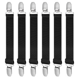 Gtziqa 6 Pcs Pant Waist Tightener, Waist Cinch Clip Dress Clips Back Cincher Clip Belt Adjustable Sweater Elastic Waistband Tightener Belt Multi Function Clothes Clips for Women and Men (Black)