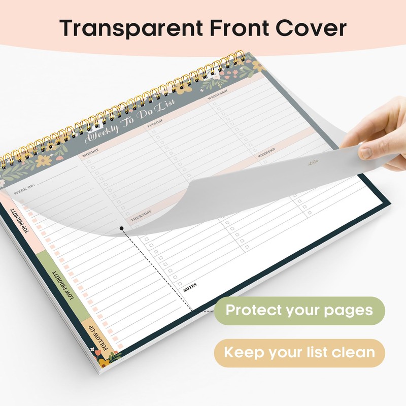 Weekly To Do List Notepad with 52 Undated Sheets（8.5"×11"）- Weekly