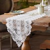 SUTAVIA White Lace Table Runner Exquisite Embroidery Floral Rectangular Elegant