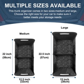 Deosk Trunk Organizer for Car, Collapsible Car Organziers and Storage with 6 Pockets, 50L Multi-Compartment Car Trunk Organzier, Car Accessories for Women/Men - Black Standard WXAG-0034