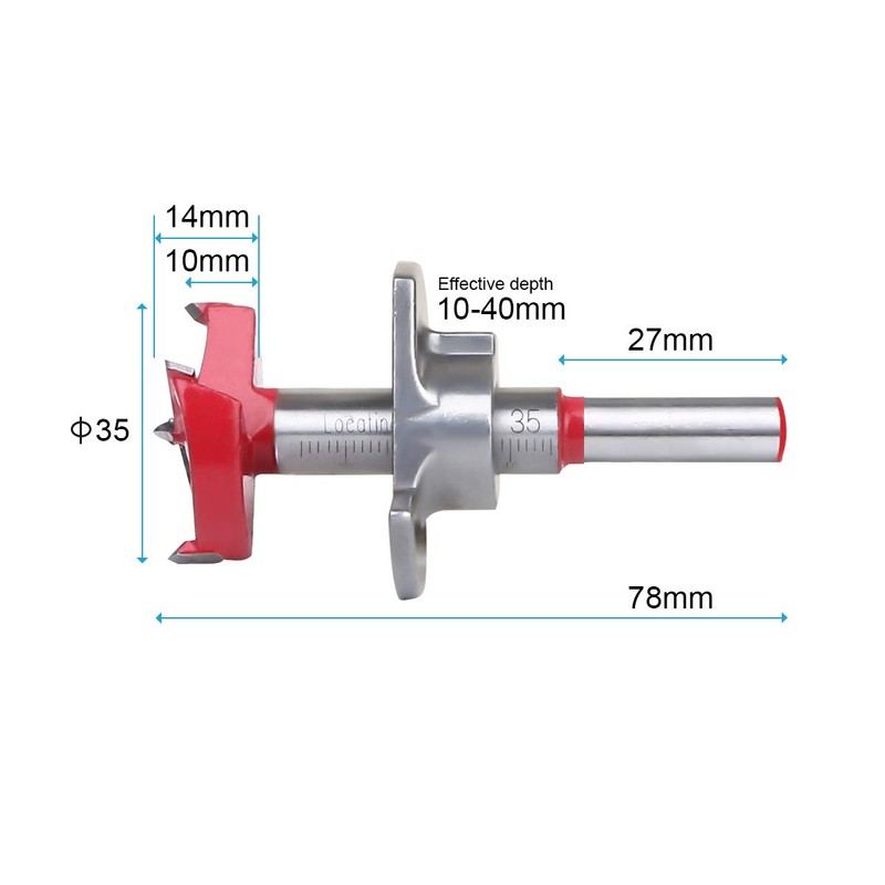 flintronic Forstner Drill Bit, 35mm Adjustable Positioning Drill Bit Set,
