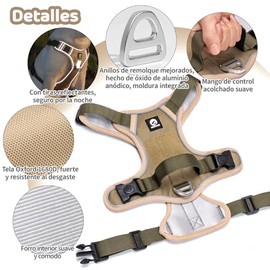 MESVIER Arnés para Perro Chico Mediano Grande con Correa 1.5m, Pechera para Perro Ajustable Reflectante Transpirable, Arneses para Perros Sin Tirones para Caminar Viajar Entrenar Perros Accesorios