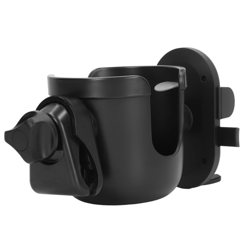 Black Stroller Cup Holder 360 Degrees Rotation Universal Drinks Holder