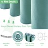 Dynamene Teal Fabric Shower Curtain for Bathroom - Waffle Weave
