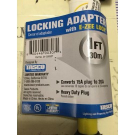 Tasco  (04-00093T)1 Foot 12 Guage Locking Adapter With E-Zee Lock 15A Plugto 20A