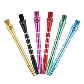 BIPY 18PCS Dart Shafts Aluminium 2BA Darts Stems Colored Dart Pole Metal Throwing Medium Shaft Pack 6 Colors Standard 2BA Carved Design Dart Accessories Aluminum