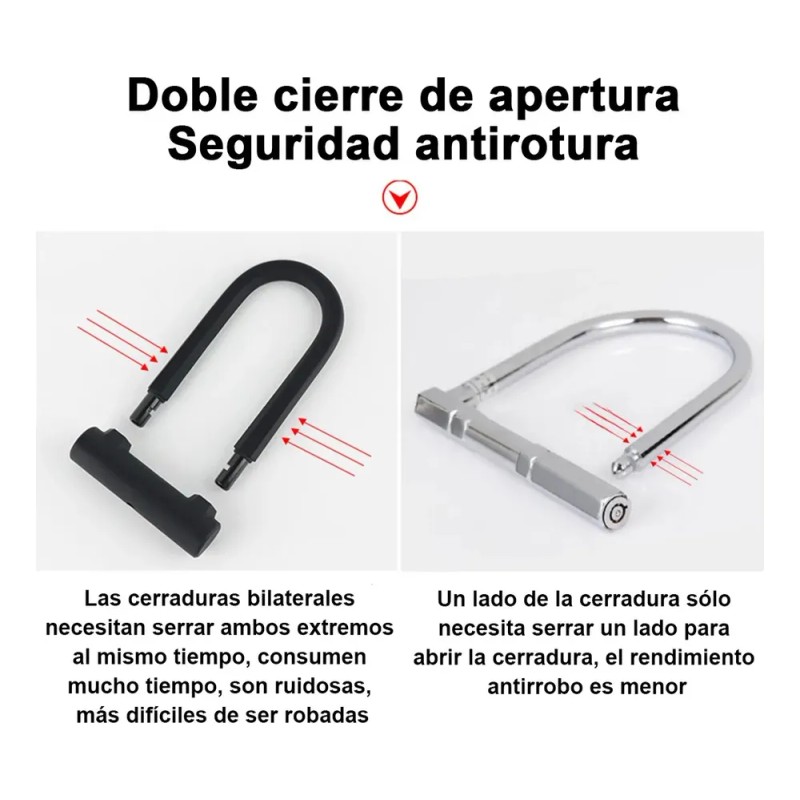 Candado Para Bicicleta Y Moto Con Contra Agua Acero Cadena