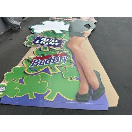 NOS Kathy Ireland St Patrick's Day Budweiser Life Size Cardboard Cutout Standee