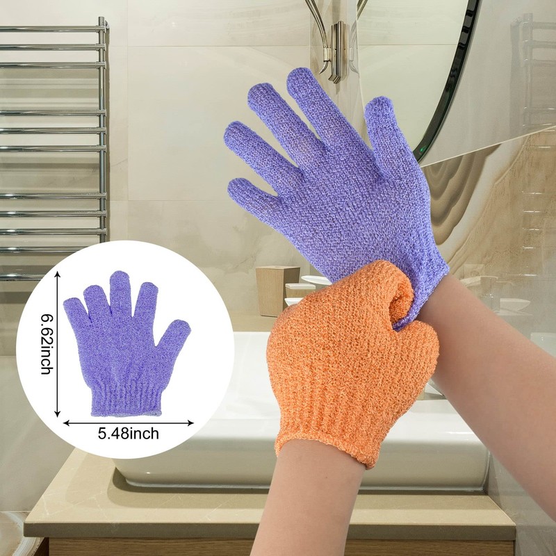 4 Pcs Shower Gloves, Exfoliating Gloves, Exfoliating Mitt, Exfoliating Body