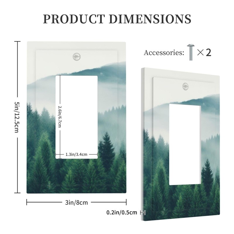 Forest Trees Mountain Single GFCI/Rocker Wall Plate Electrical Outlet 1