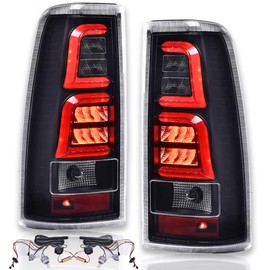 PIT66 LED Tail Lights Replacement Compatible with Chevy Silverado 2003-2006 All Models Rear Light Lamp Assembly GM2800174, GM2801174 White(w/Bulbs&harness)