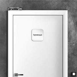 Kinekt3d Guide Systems Signs Made of 1.5 mm Aluminium Solid Material 150 x 150 mm Special Feature: Invisible 5 mm Spacers Give the Door Sign an Exclusive Floating Effect (Technical Room)