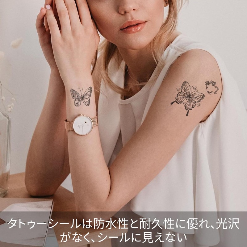 3 Pcs Tattoo Stickers 2 Weeks Disappear Tattoo Stickers Butterfly
