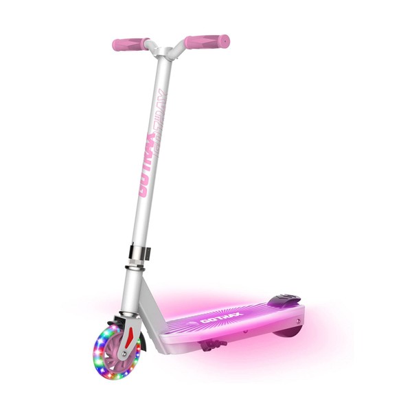 Gotrax Scout Electric Scooter for Kids Ages 4-7, Max 3 Miles Range and 6Mph Speed, 5" Flash Front Wheel and Unique Pedal Light, UL2272 Certified Aprroved Electric Kick Scooter for Boys Girls Pink