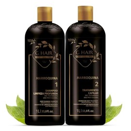 G.HAIR Moroccan Smoothing Keratin Treatment Kit (2 Steps) 33.8oz / 1L each