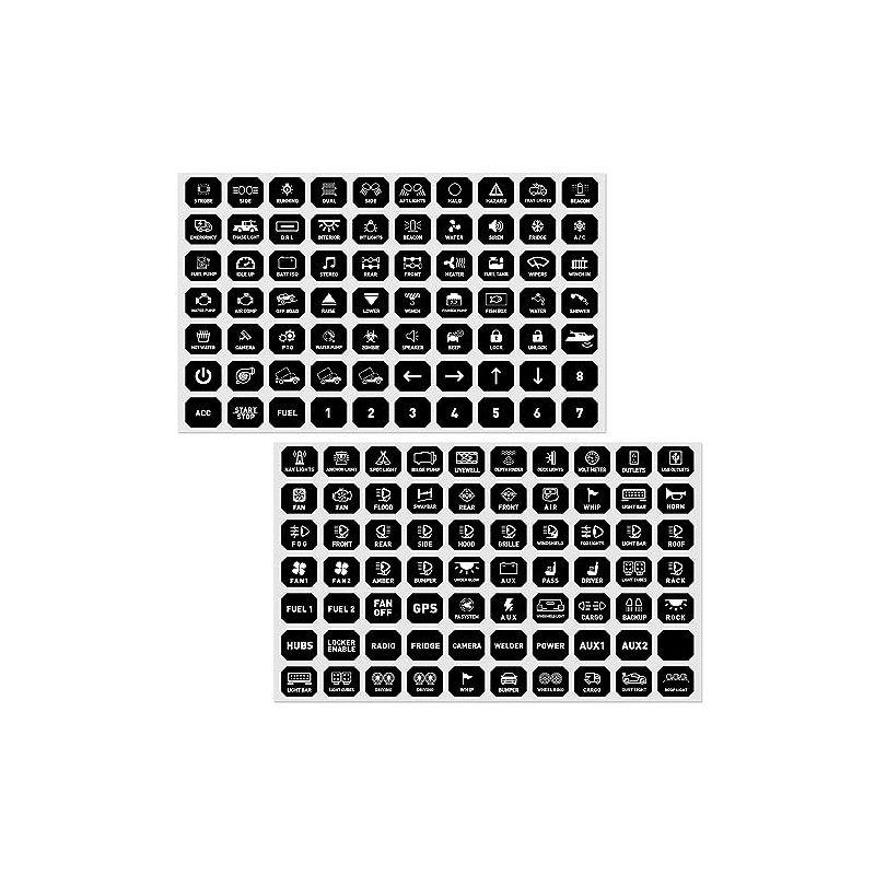 MICTUNING 140PCS Switch Panel Stickers for P1s RGB 8/12 Gang,
