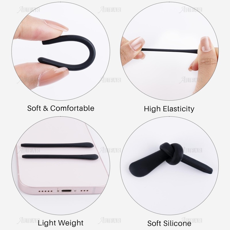 AUEAR, 10 Pairs Glasses End Tips Anti-Slip Silicone Ear Sock
