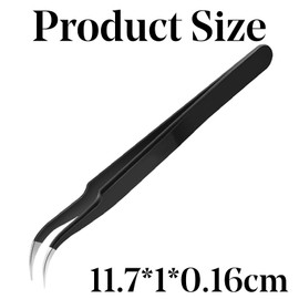 Generic Eagle-Beak Tweezers, Stainless Steel, Black, Anti-Static, Precision Tips for Electronics, Crafts, Welding, Jewelry Making, Industrial Use