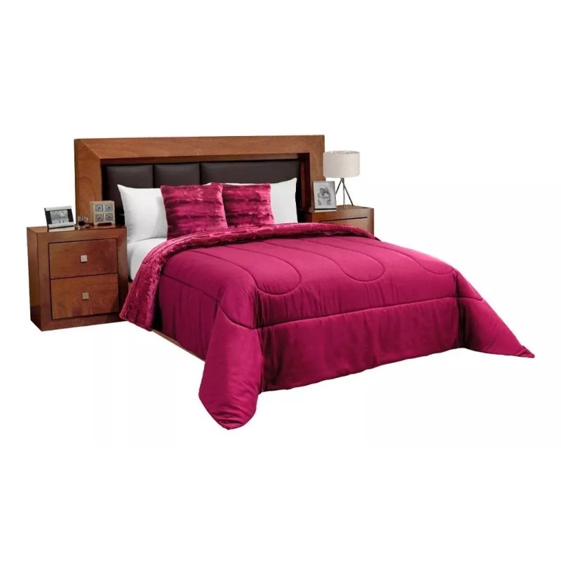 Elefantito Edredon 2 Vistas Pelo Brillante Vino King Size Elefantito