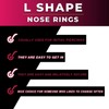 2 pieces 20g bioplast micro nose ring L-Shaped White bendable