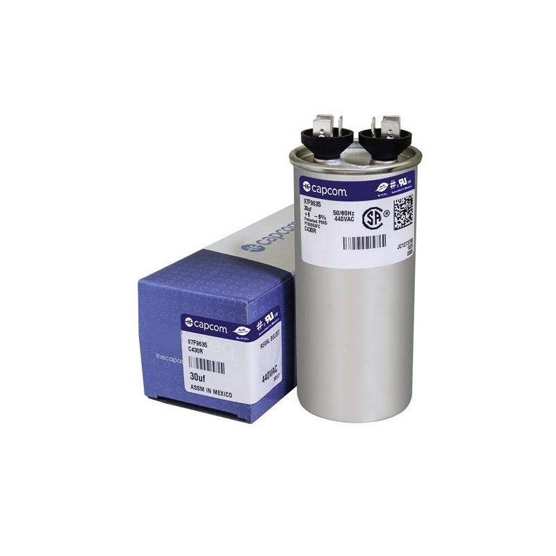 97F9635 30 uf MFD 440 Volt VAC - Replacement Round