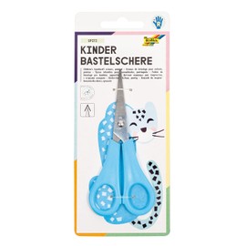 folia 782 - Bastel-Schere für Kinder, für Rechtshänder, spitz, ca. 13,5 cm lang, mit cm-Einteilung, farbig sortiert in rosa und blau