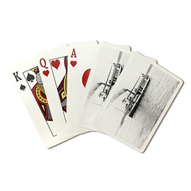 Lake Okoboji, Iowa - View of Steamer the Queen (Playing Card Deck - 52 Card Poker Size with Jokers)