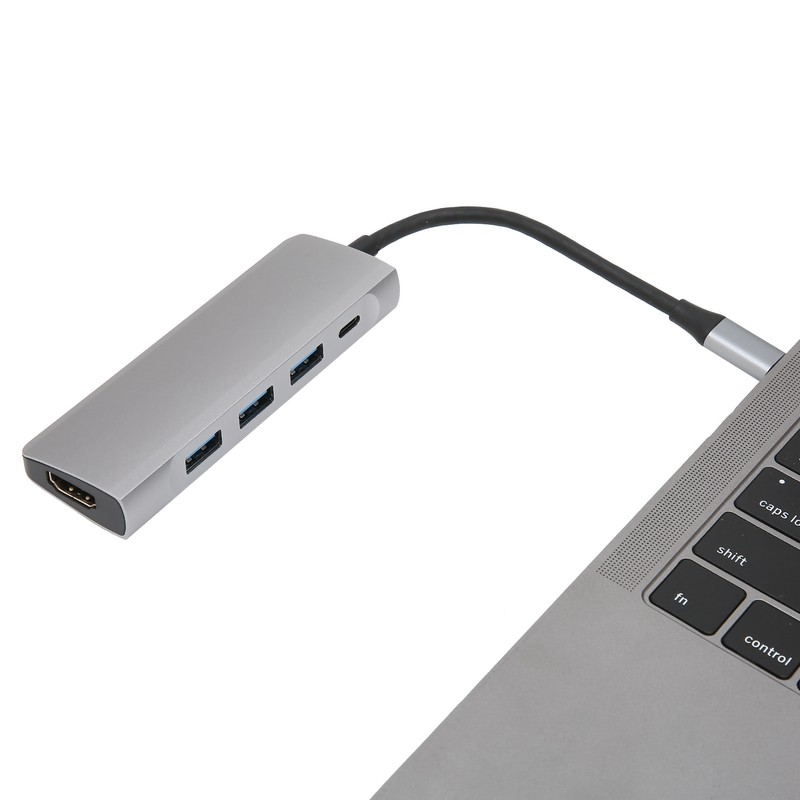USB C Splitter Silver 5Gbps Speed Heat Dissipation Function Smart