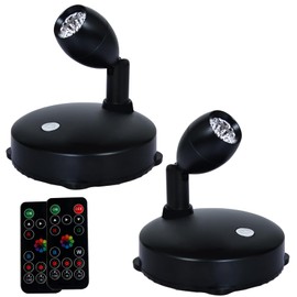 HAMVIDNE LED Spotlight, Battery Powered Picture Lights, Uplighting Indoor, Puck Lights with Remote, Color Changing Small Spotlights, Picture Light for Wall Display Dartboard Painting-RGB