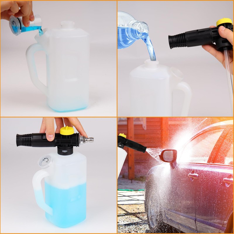 Fai Top Foam Gun,1L Foam Gun Bottle with Adjustable Nozzle