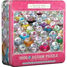 Eurographics Puzzle in Tin: Tea Cup Party, 1000 Piece Puzzle for Adults