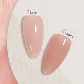 GAOY Jelly Nude Gel Nail Polish, 16ml Sheer Translucent Soak Off Gel Polish, UV Light Cure for Nail Art DIY, 1533 Nude Pink