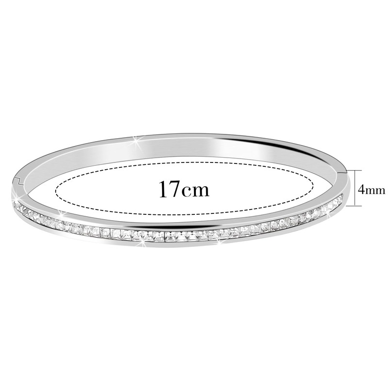 MILAKOO Silver Stainless Steel Bracelet for Women Cute Shiny Sparkly