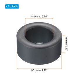 PATIKIL Ferrite Toroid Core 1.2 Inch ADx 0.7 Inch ID x 0.6 Inch H Ferrite Rings Transformer Ferrite Toroid Cores for EMI/RFI Filters Black Pack of 10