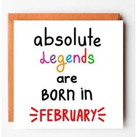 February birthday Card, card for boyfriend, for son, for him, for her, daughter, sister, Legends Card, Pisces card