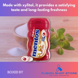 Mentos sugar free gum- pure fresh With Xylitol, Cinnamon 50 Piece, Boxed by Fusion Shop Store