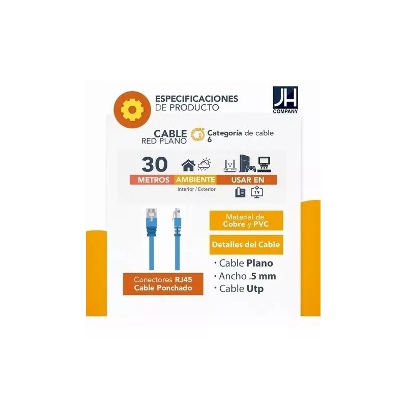 KYX Cable Red Plano Categoria 6 Cat6 Rj45 Utp Ethernet