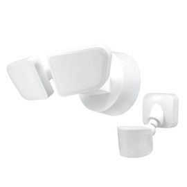 GLOBE Electric 17000213 22W LED Integrated Hardwired Flood Light, 240-Degree Motion Detection, Battery Operated Motion Activated Sensor, 2200 Lumens, Outdoor Lights, Security, Weather Resistant