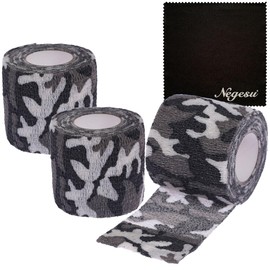 Negs-S Camouflage Tape, 16 Colors, Military Tape, Width 2.0 inches (5 cm) x Length 1.7 ft (4.5 m), Set of 3, Snowy Camouflage, 3 Pieces