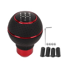 Keenso Gear Lever Head, Gear Knob 5 Speed M8 M10 M11 M12 Universal Aluminium Car Car Manual Transmission Gear Knob (Red)