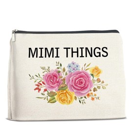 UPNEGE Mimi Makeup Bag Grandma Gifts from Grandkids Granddaughter, Gift for Grandmother Nana Grammy Mimi Things Cosmetic Bag Zipper Makeup Pouch