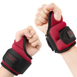Frelaxy Wrist Weights with Thumb Loops Lock for Men Women 1lb*2 2lbs*2 3lbs*2 Ankle Weights Weighted Gloves for Running Strength Training Yoga Walking Exercises (Red, 2 lbs x 2)