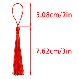 Pocoxll 150 Pcs Handmade Mini Tassels, 13cm/5 Inch Bookmark Tassels for DIY Crafts (Red)
